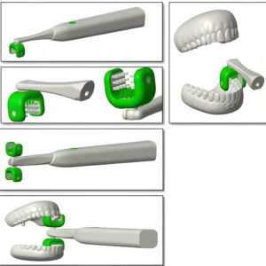 OSCILLATING ELECTRIC U-SHAPED TOOTHBRUSH HEAD